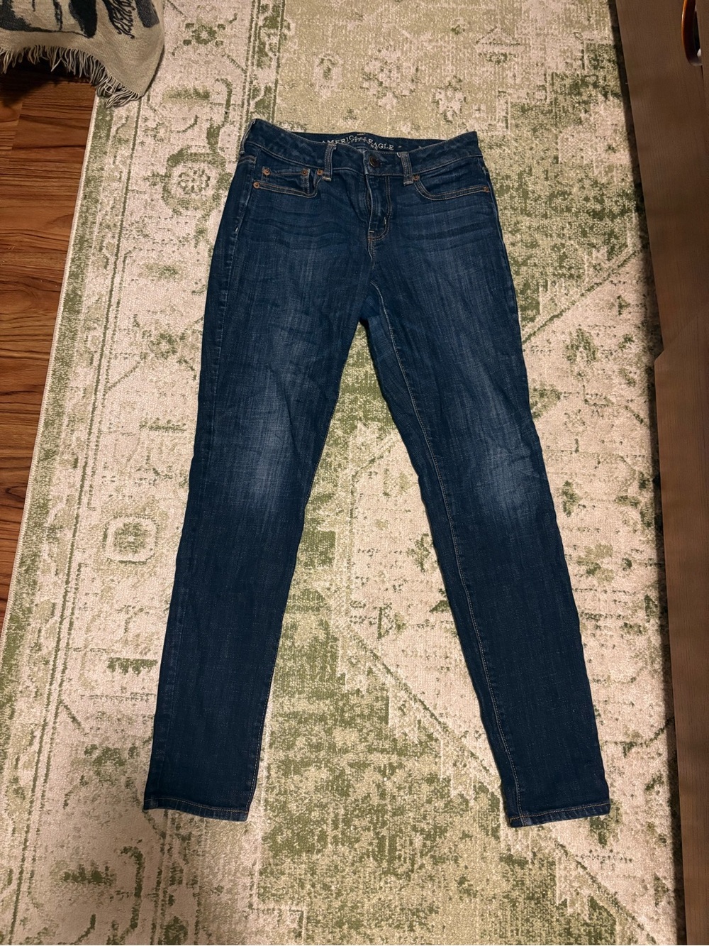 American Eagle Outfitters Dark Blue High-Rise Skinny Jeans